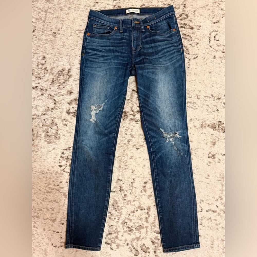 Madewell Sz 27 Skinny Skinny 5 pkt Distressed Zip fly Jeans